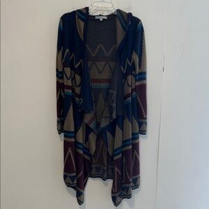 Cecico Multicolor Tribal Open Front Cardigan HU